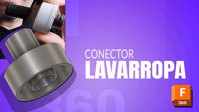Diseño en 3D de un desagüe para lavarropas creado con Fusion 360, listo para imprimir