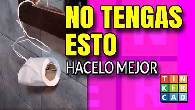 porta rollo papel higienico en tinkercad