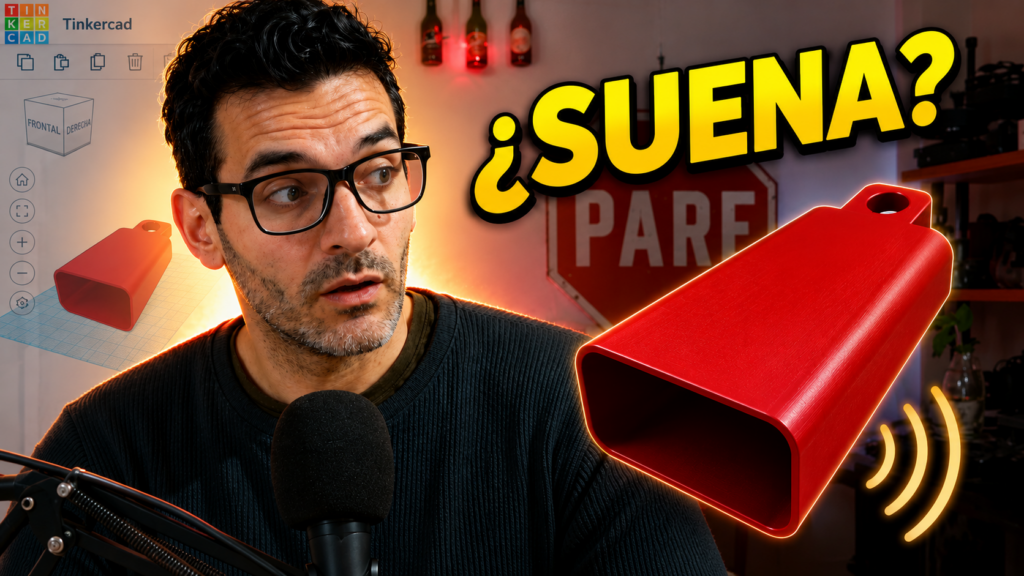 Cencerro en 3D, instrumento musical en Tinkercad