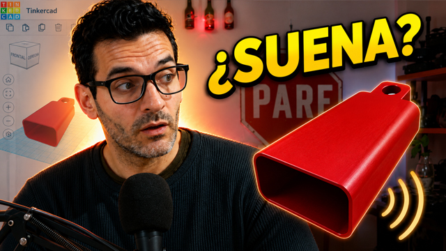 Cencerro en 3D, instrumento musical en Tinkercad